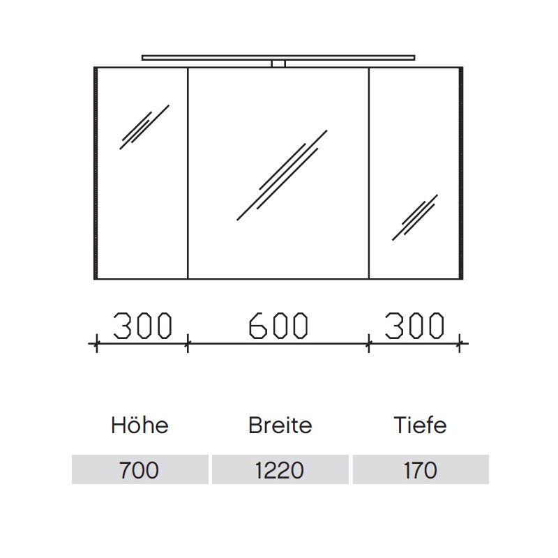 Pelipal S10 LEDplus Spiegelschrank 21-I  