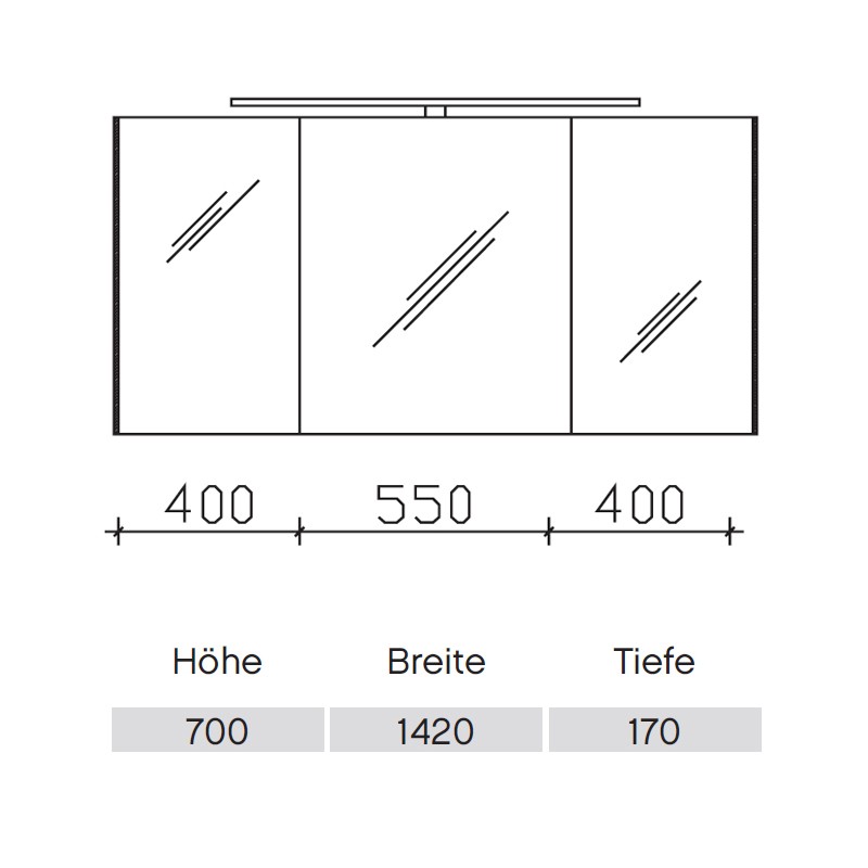 Pelipal S10 LEDplus Spiegelschrank 25-II  