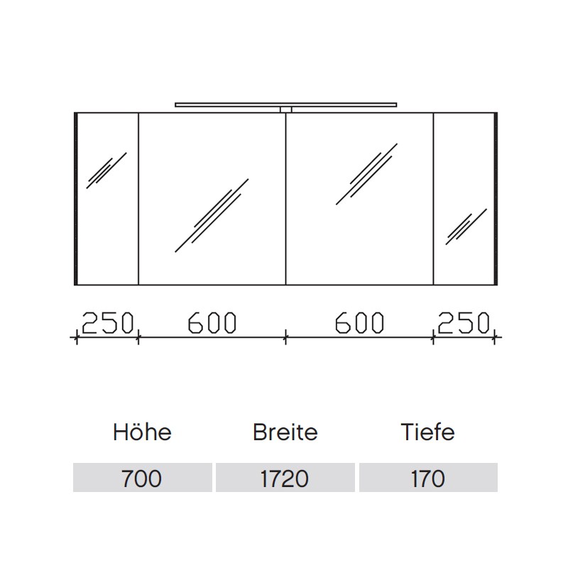 Pelipal S10 LEDplus Spiegelschrank 32-II  