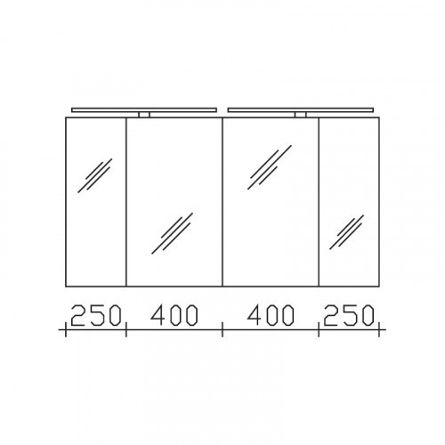 Pelipal S50 neutrale Spiegelschränke LEDrelax (SDES5013) 1300mm