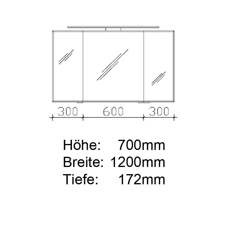 Pelipal Solitaire 6005 Argona Spiegelschrank 1200  