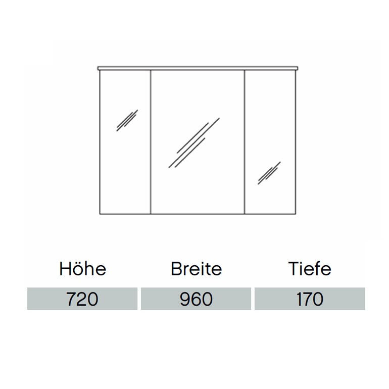 Pelipal Solitaire 6005 Argona Spiegelschrank 960  