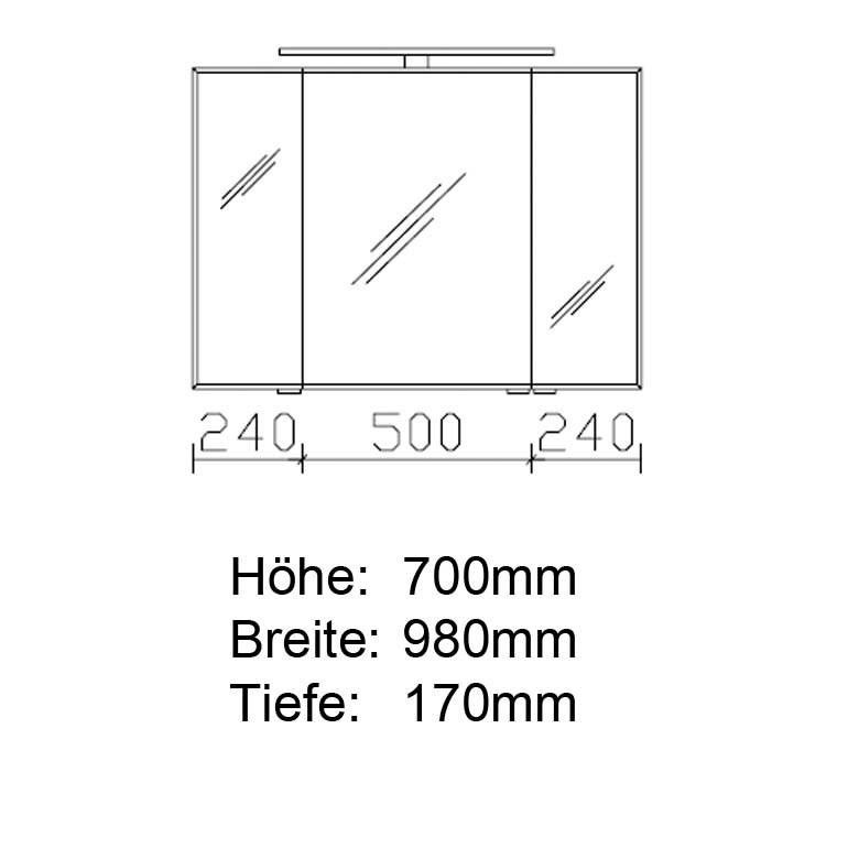 Pelipal Solitaire 6005 Argona Spiegelschrank 980  