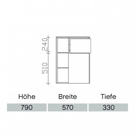 Pelipal Solitaire 6010 Highboard PG2 570mm  