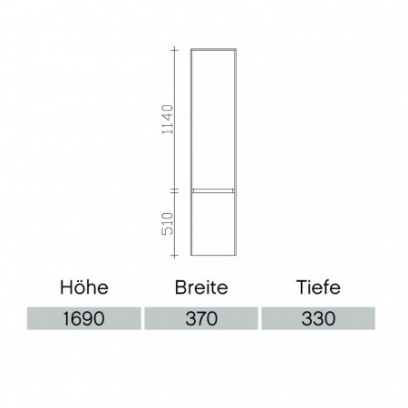 Pelipal Solitaire 6010 Hochschrank PG2 370mm  