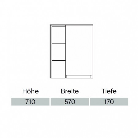 Pelipal Solitaire 6010 Wandschrank PG2 570mm  