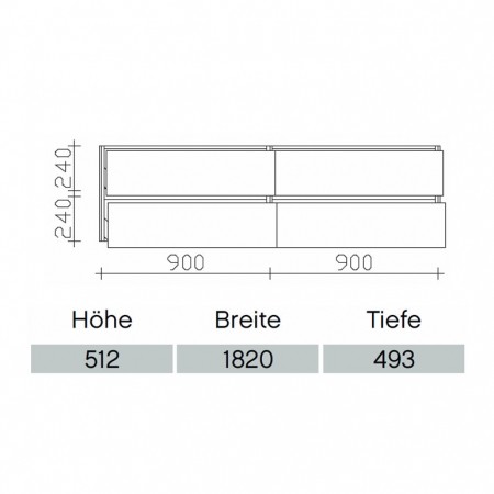 Pelipal Solitaire 6010 Waschtischunterschrank PG1 1820mm  