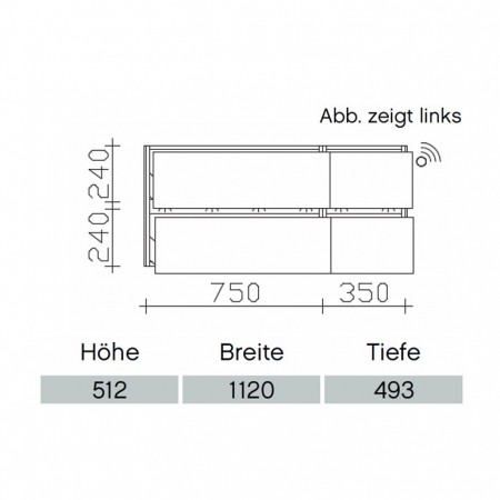 Pelipal Solitaire 6010 Waschtischunterschrank PG2 1120mm mit Bewegungssensor