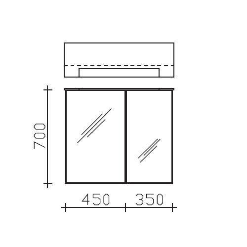 Pelipal Solitaire 6110 Spiegelschrank 800 mm