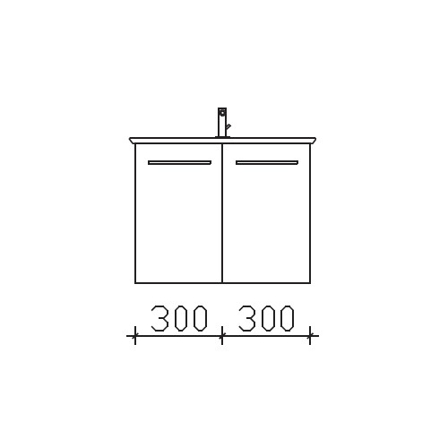 Pelipal Solitaire 9005 Waschtischunterschrank 600 mm zu Ideal Standard Softmood PG2