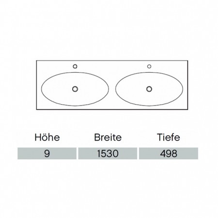 Pelipal Solitaire 6010 Krion-Doppelwaschtisch 1530mm  