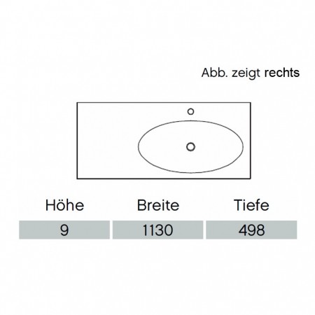 Pelipal Solitaire 6010 Krion-Waschtisch 1130mm  