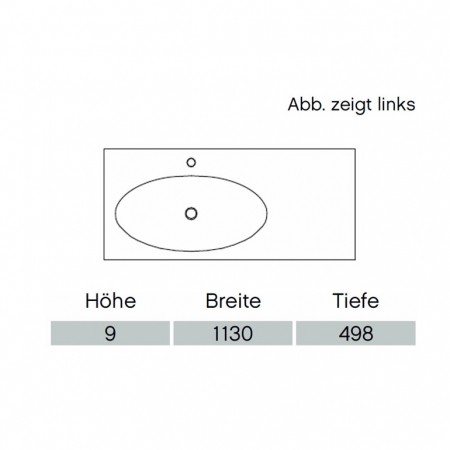 Pelipal Solitaire 6010 Krion-Waschtisch 1130mm  