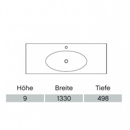 Pelipal Solitaire 6010 Krion-Waschtisch 1330mm  