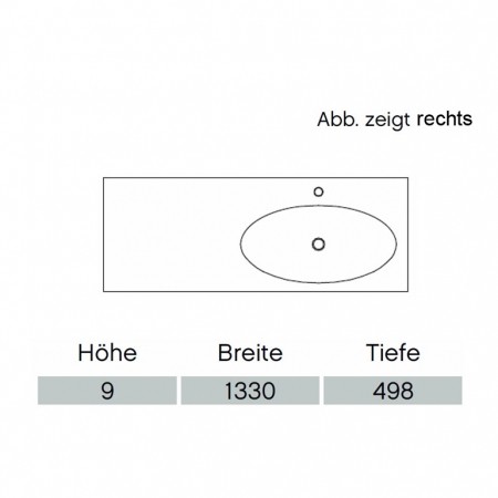 Pelipal Solitaire 6010 Krion-Waschtisch 1330mm  