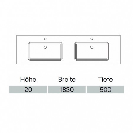 Pelipal Solitaire 6010 Mineralmarmor-Doppelwaschtisch 1830mm  
