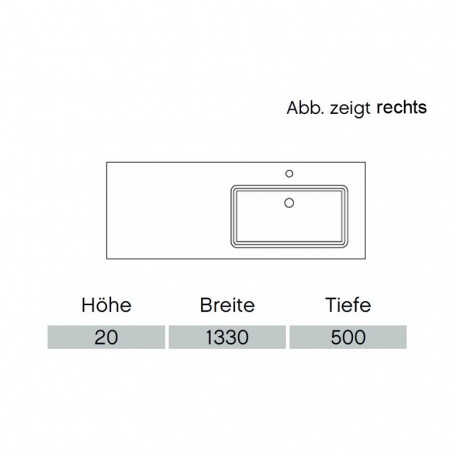 Pelipal Solitaire 6010 Mineralmarmor-Waschtisch 1330mm  