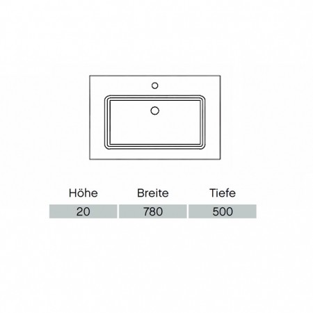 Pelipal Solitaire 6010 Mineralmarmor-Waschtisch 780mm  