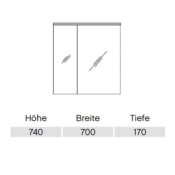 Pelipal Pineo Spiegelschrank Comfort N  