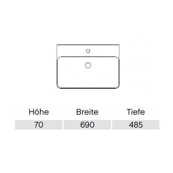 Pelipal Pineo Keramik-Waschtisch "Belo" 690  
