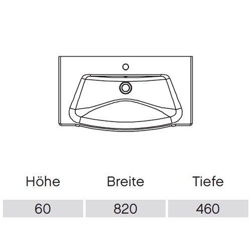 Pelipal Solitaire 6005 Keramikwaschtisch 820