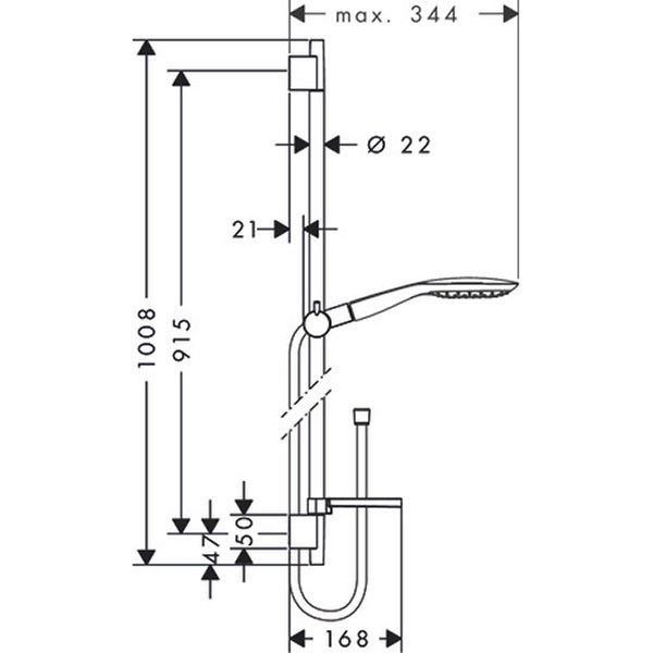 Hansgrohe Brausenset Raindance Select E 150 Unica'S Puro 900mm chrom