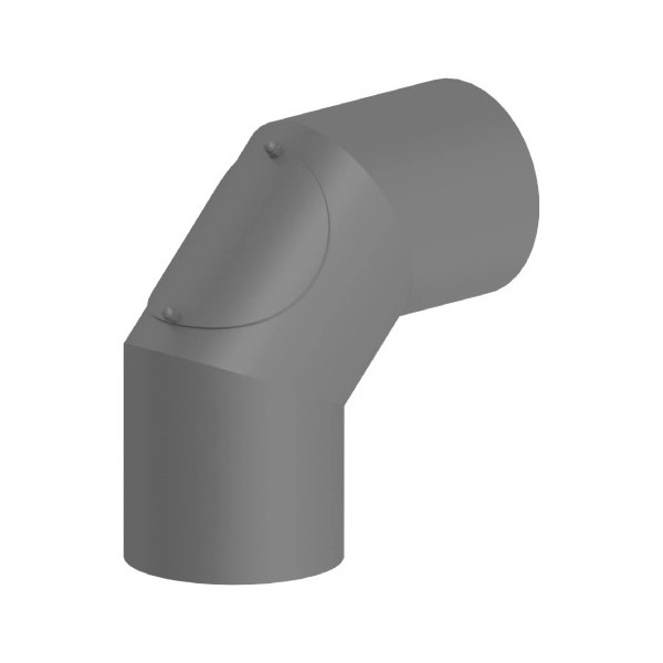 Rockytherm verstellbarer Rauchrohrbogen 0°- 90°, DM120, Farbe: Grau