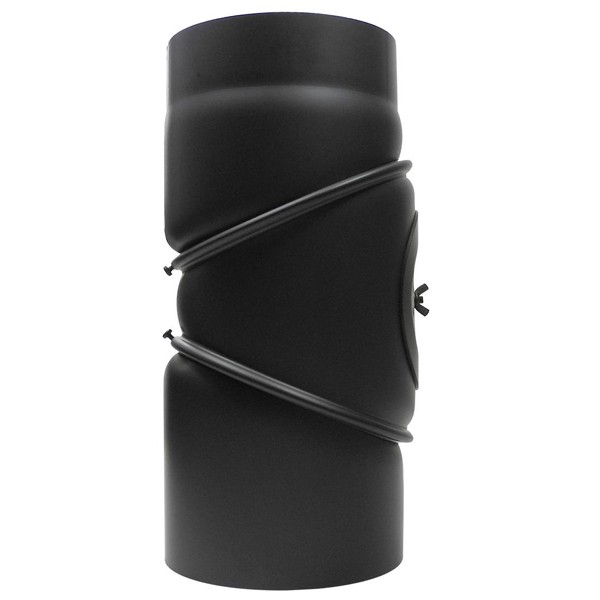 Rockytherm verstellbarer Rauchrohrbogen 0°- 90°, DM120, Farbe: Schwarz
