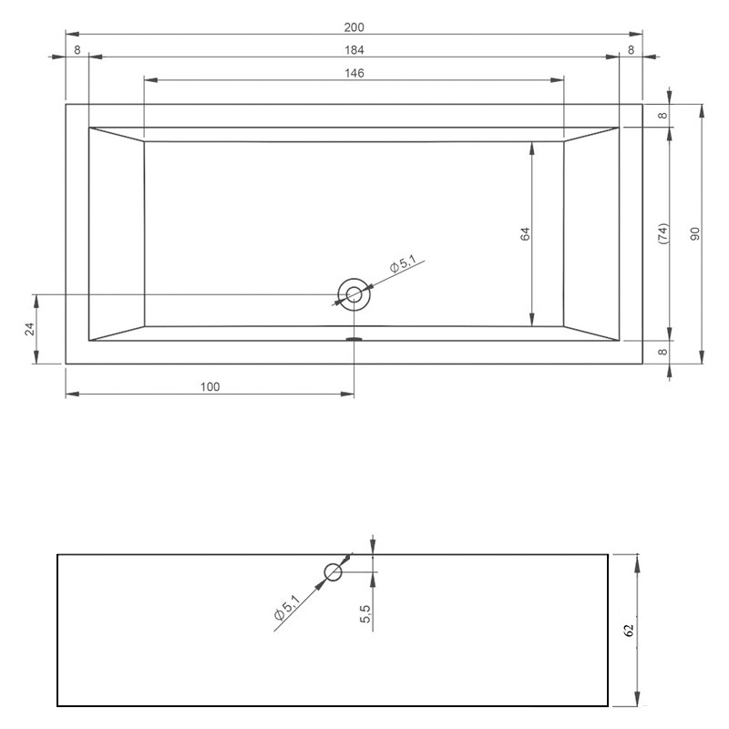 Rho Lugo Plug & Play Badewanne, Eckausführung links, 2000x900mm, 310 Ltr.