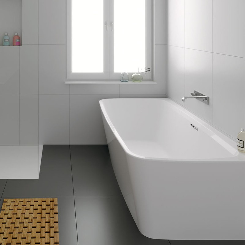 Riho Adore Sonderform-Badewanne 1800x860 mm, wandstehend, weiß