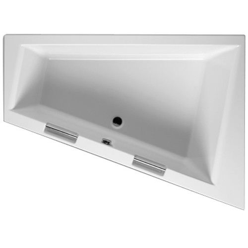 Riho Eck-Badewanne Doppio 180x130 cm L / weiß + Handgriffe BA91F05