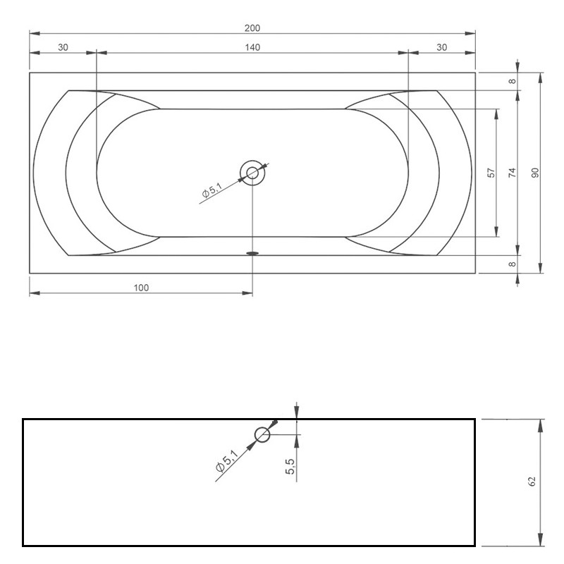 Riho Linares Plug & Play Badewanne, Eckausführung links, 2000x900xmm, 270 Ltr.