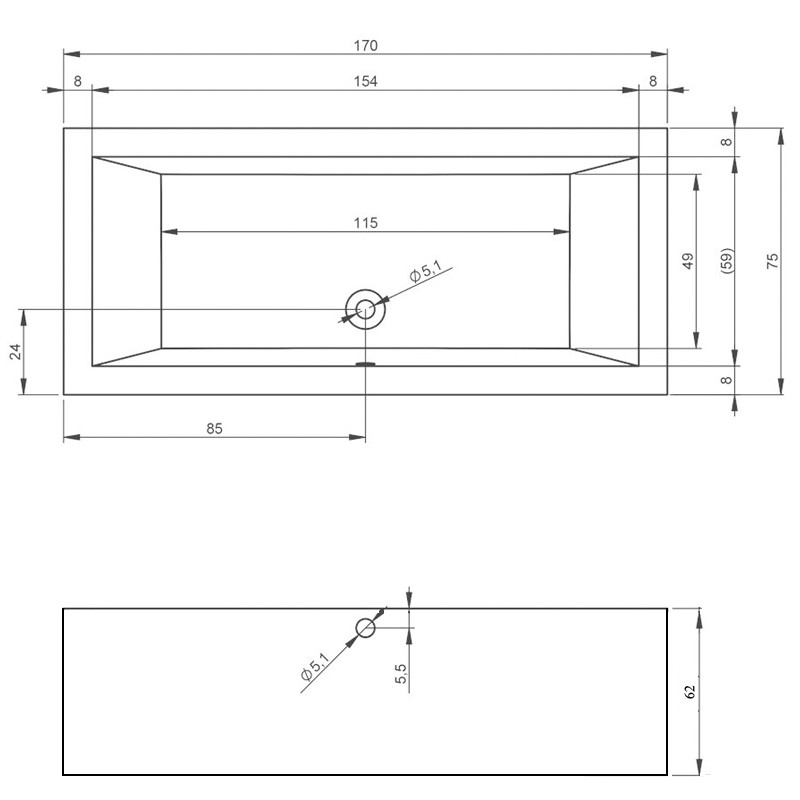 Riho Lugo Plug & Play Badewanne, Eckausführung, links, 1700x750mm, 170 Ltr.