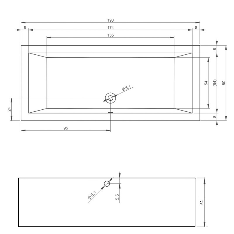 Riho Lugo Plug & Play Badewanne, Eckausführung rechts, 1900x800mm, 235 Ltr.