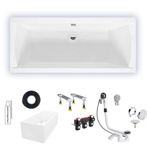 Riho Rechteck-Badewanne Jersey 160x70/weiß glänzend BA71005