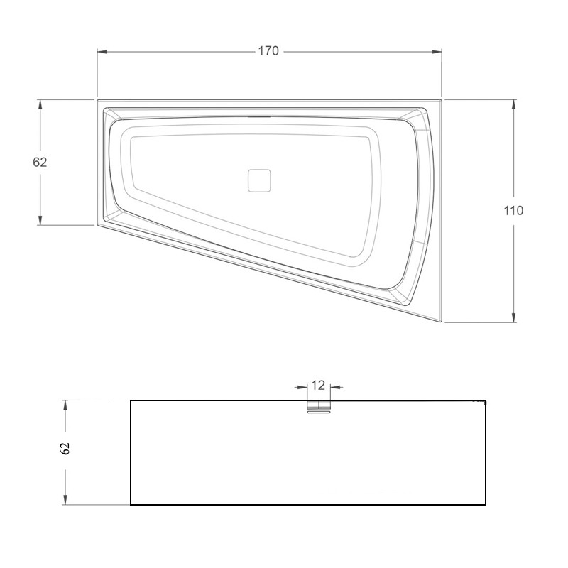 Riho Still Shower Plug & Play Badewanne, Eckausführung links, 1700x1100mm, 240 Ltr.