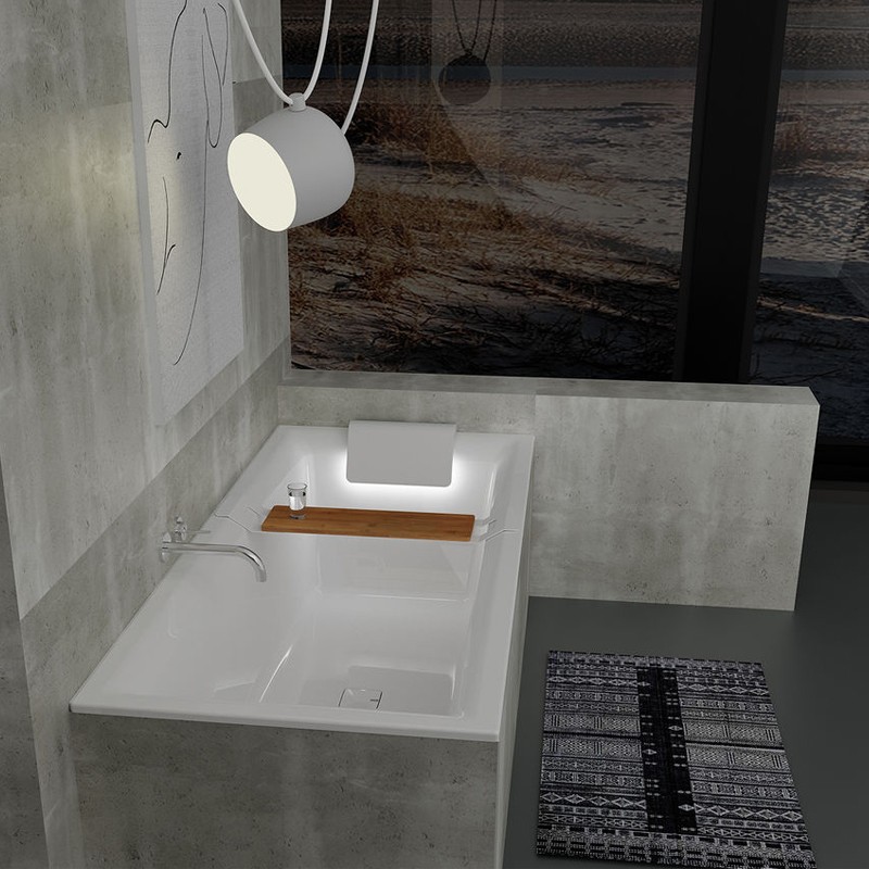 Riho Still Square Plug & Play Badewanne, Eckausführung, links, 1800x800mm, 233 Ltr.