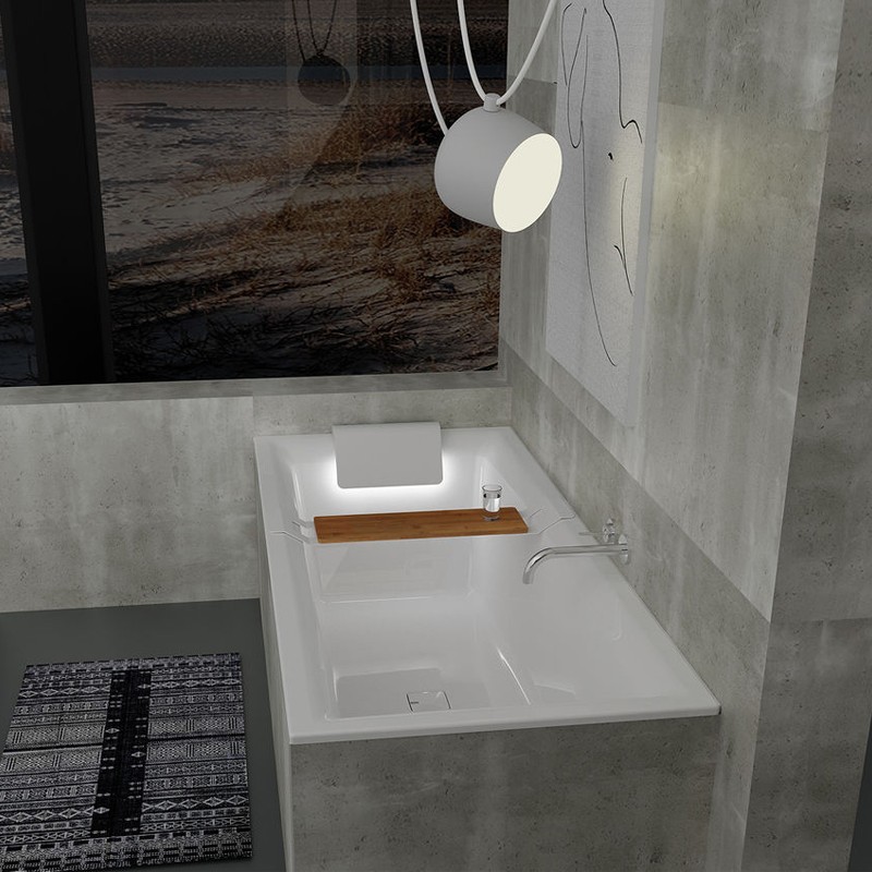 Riho Still Square Plug & Play Badewanne, Eckausführung, rechts, 1700x750mm, 192 Ltr.