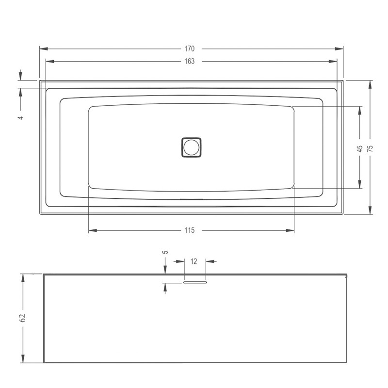 Riho Still Square Plug & Play Badewanne, Eckausführung, rechts, 1700x750mm, 192 Ltr.
