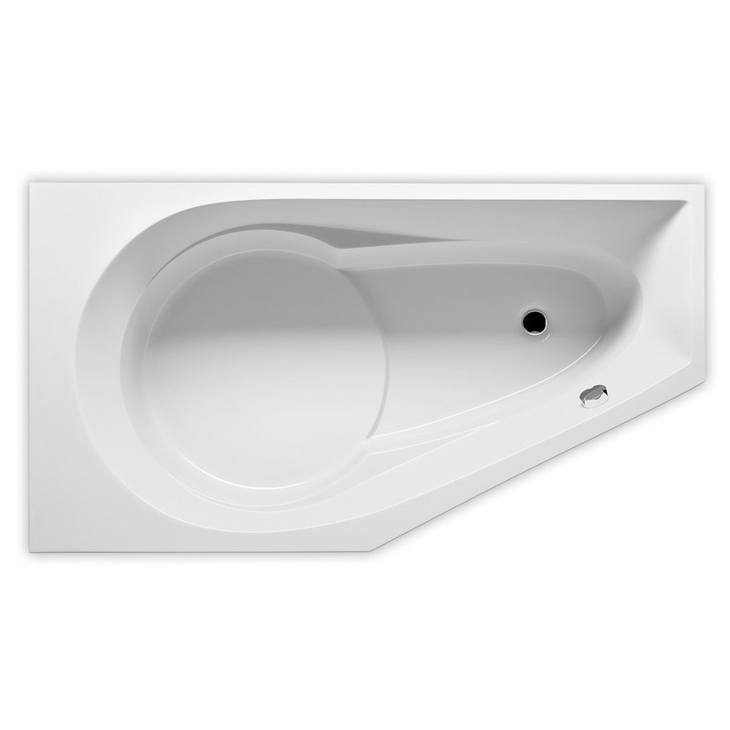 Riho Yukon Plug & Play Badewanne, Eckausführung, rechts, inkl. Füße, 1600x900mm, 175 Ltr.