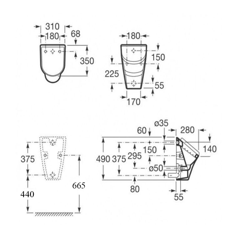 Roca Nexo Urinal 735364K000 Set mit Deckel SETKU006  