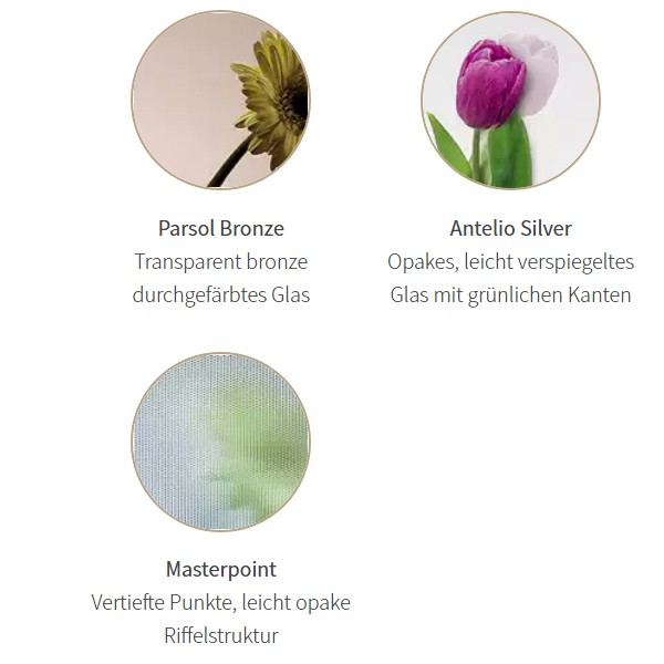 Aufpreis Sonderglas 1 Seite Serie LV, K2, K und AP