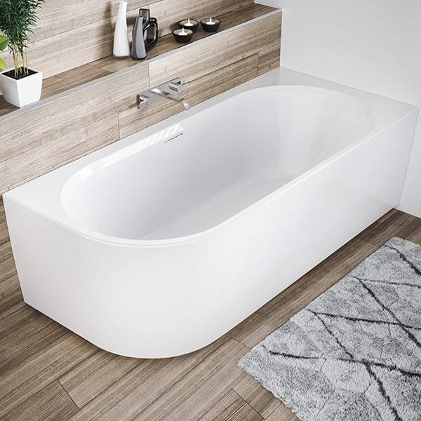 Admire Corner links, acryl bad, 170x77, hoogglans wit