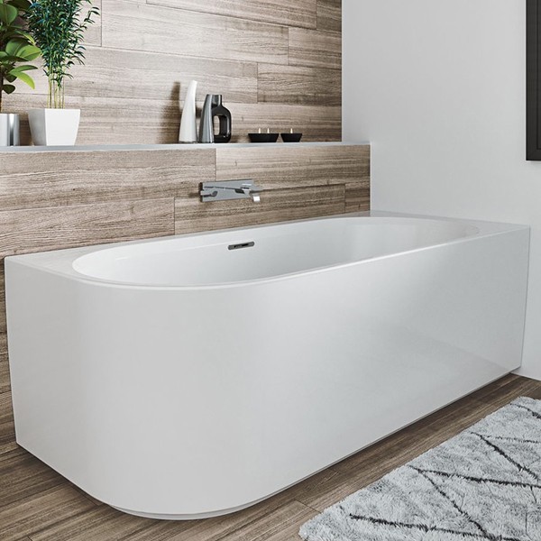 Admire CORNER LINKS 184x84 wit hoogglans - incl. sifon+pootset