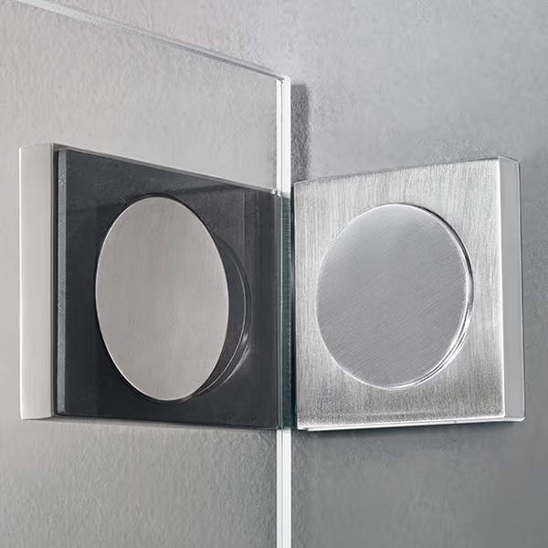 RockyLine O Duschabtrennung, Fünfeckdusche, Eckeinstieg mit Pendel- oder Drehtür und zwei Festteilen, 1000 x 1000 x 2000, verschiedene Profilfarben, O51.0