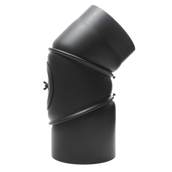 Rockytherm verstellbarer Rauchrohrbogen 0°- 90°, DM150, Farbe: Schwarz