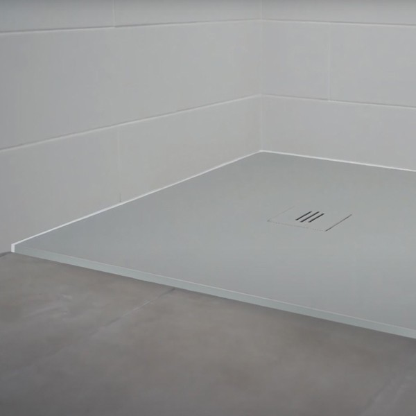 RockyTray rutschfeste Komposit Duschwanne Duschfläche, 900 x 1400 x 35, Mittelablauf, weiß, zuschneidbar