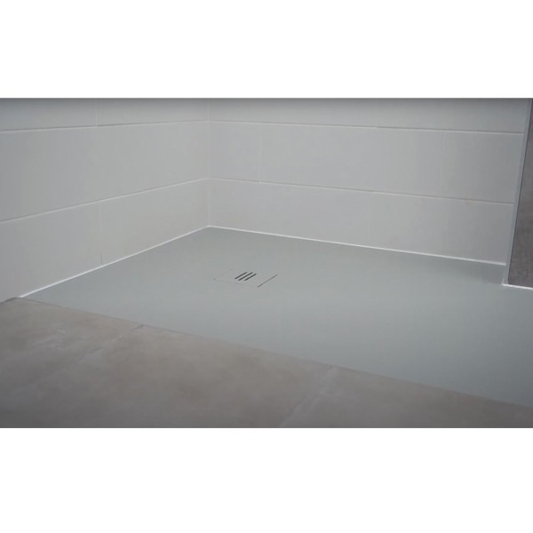 RockyTray rutschfeste Komposit Duschwanne Duschfläche, 900 x 900 x 35, Mittelablauf, weiß, zuschneidbar