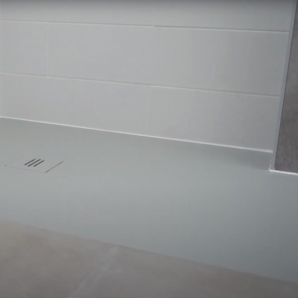 RockyTray rutschfeste Komposit Duschwanne Duschfläche, 900 x 900 x 35, Mittelablauf, weiß, zuschneidbar