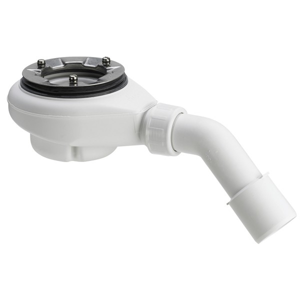 RockyTray rutschfeste Komposit Duschwanne Duschfläche, 900 x 900 x 35, Mittelablauf, weiß, zuschneidbar